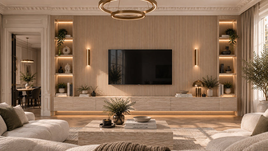 Wall Panelling Ideas: 10 Ways to Use Slat and Marble Panels